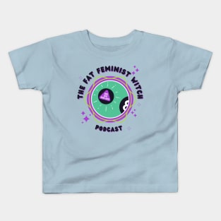 Fat Feminist Witch Magic 8 Ball Logo Kids T-Shirt